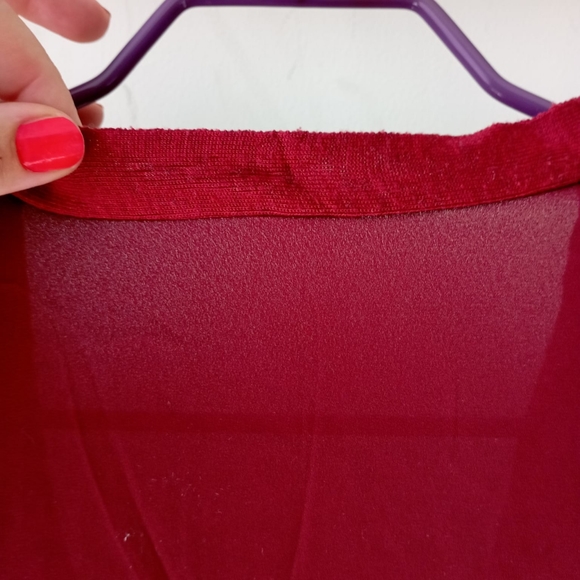 Maroon Sheer and Fineknit Top - Picture 11 of 11